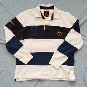 Vintage Nautica Rugby with multiple Patches